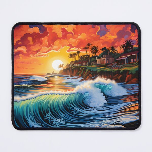Item preview, Colorful Pacific Coast seascape print designed and sold by dcrc.