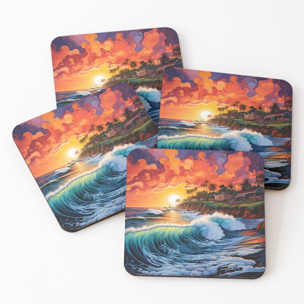 Item preview, Colorful Pacific Coast seascape print designed and sold by dcrc.