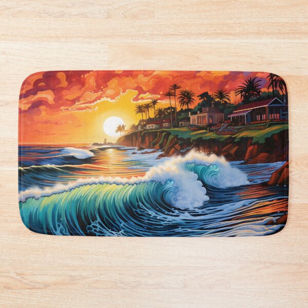 Item preview, Colorful Pacific Coast seascape print designed and sold by dcrc.