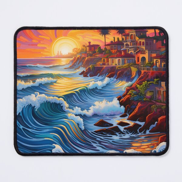 Item preview, colorful pacific coast seascape print designed and sold by dcrc.
