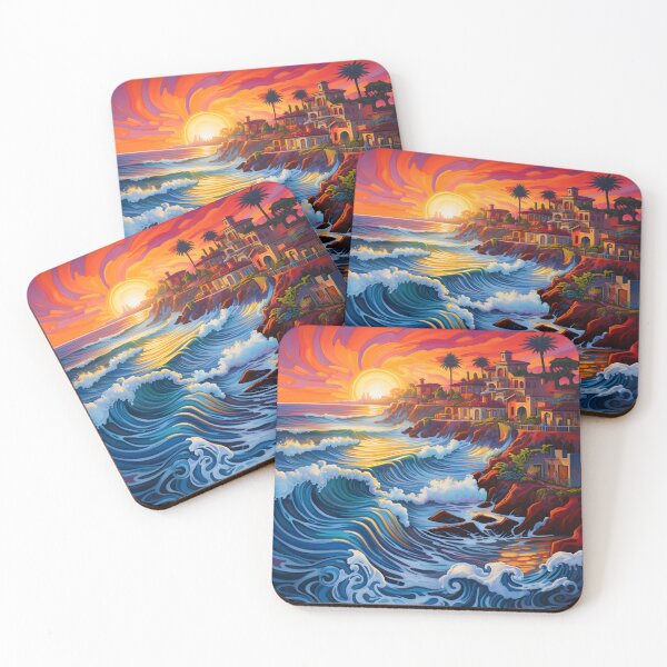 Item preview, colorful pacific coast seascape print designed and sold by dcrc.