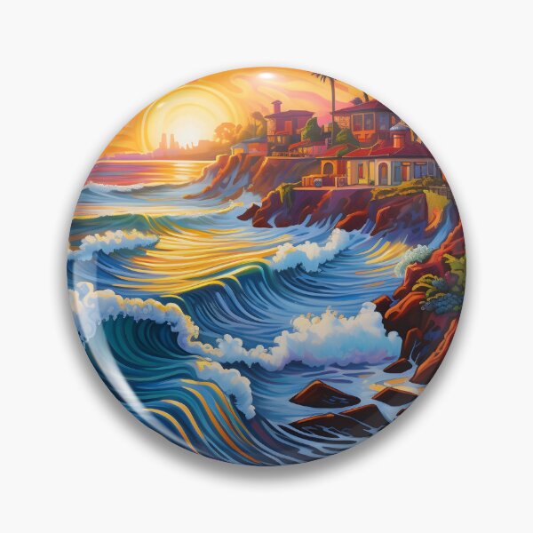 Item preview, colorful pacific coast seascape print designed and sold by dcrc.