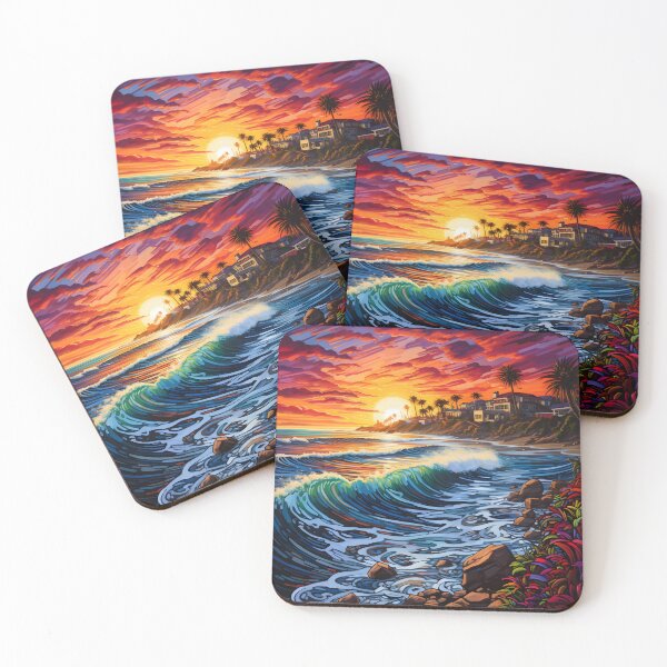 Item preview, colorful pacific coast seascape print designed and sold by dcrc.