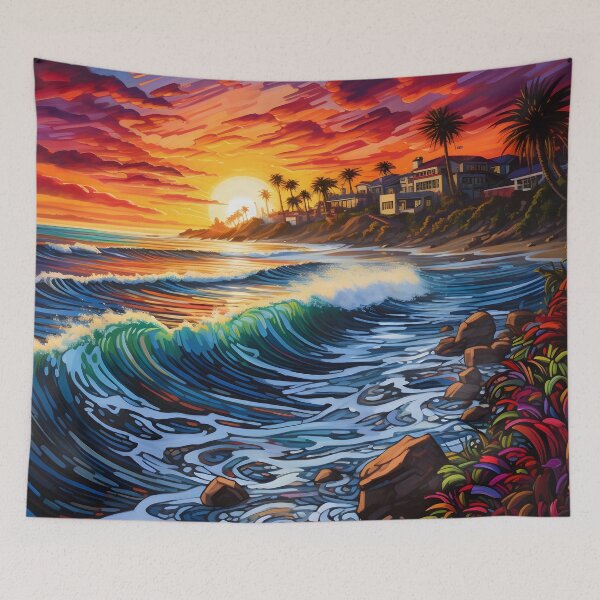 Item preview, colorful pacific coast seascape print designed and sold by dcrc.