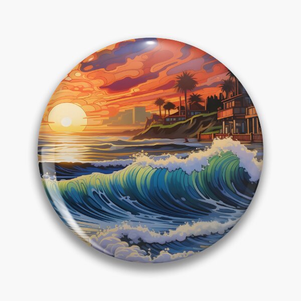 Item preview, colorful pacific coast seascape print designed and sold by dcrc.