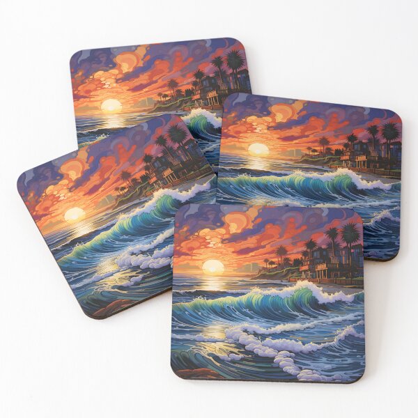 Item preview, colorful pacific coast seascape print designed and sold by dcrc.
