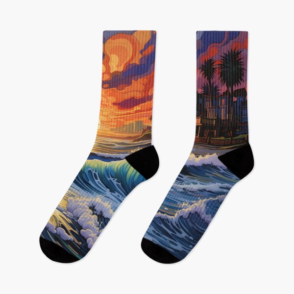 Item preview, colorful pacific coast seascape print designed and sold by dcrc.