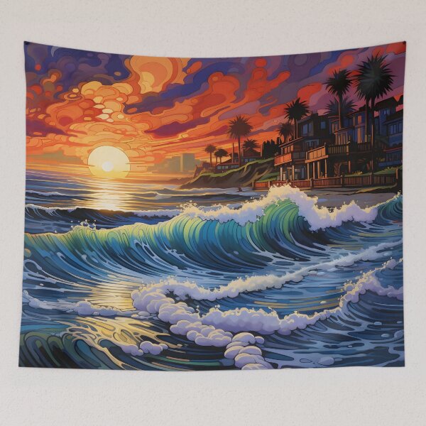 Item preview, colorful pacific coast seascape print designed and sold by dcrc.