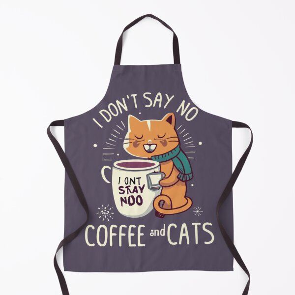 Item preview, I don't say no to coffee and cats cute memes designed and sold by BlueGoldArt.