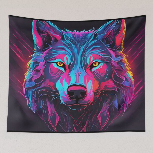 Item preview, Neon 90's Retro Wolf designed and sold by anaraee.