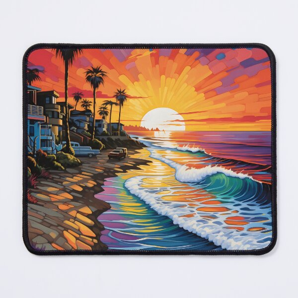 Item preview, Colorful Pacific Coast seascape print designed and sold by dcrc.