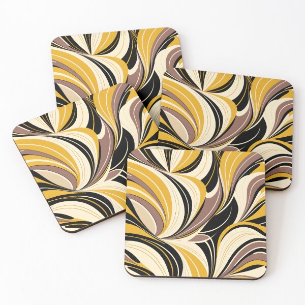 Item preview, Mid Century Modern  Abstract Botanical Chocolate Brown, Yellow designed and sold by Prints and Lifestyle.