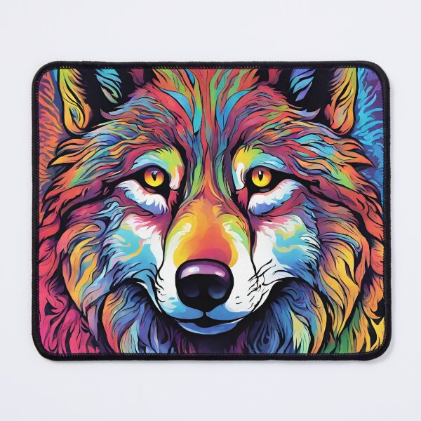 Item preview, Psychedelic Rainbow Wolf designed and sold by anaraee.