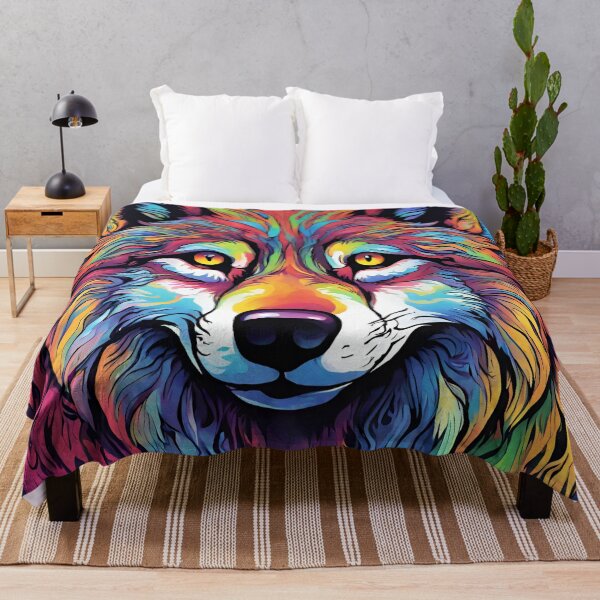 Item preview, Psychedelic Rainbow Wolf designed and sold by anaraee.