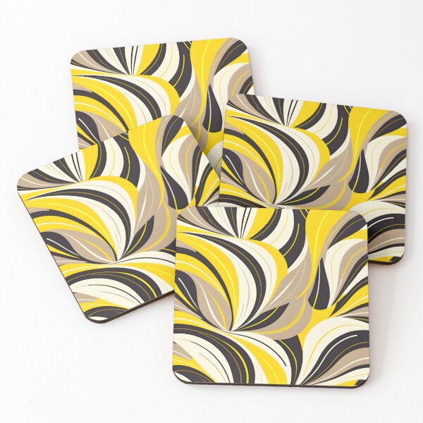Item preview, Mid Century Modern Abstract Botanical Beige, Black , Yellow designed and sold by Prints and Lifestyle.