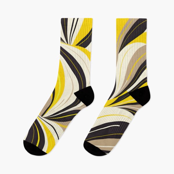 Item preview, Mid Century Modern Abstract Botanical Beige, Black , Yellow designed and sold by Prints and Lifestyle.