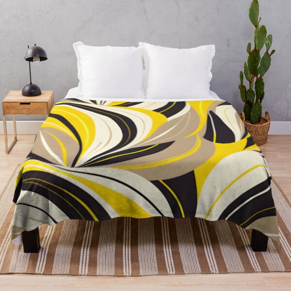 Item preview, Mid Century Modern Abstract Botanical Beige, Black , Yellow designed and sold by Prints and Lifestyle.