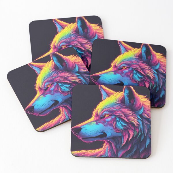 Item preview, Neon Rainbow Wolf designed and sold by anaraee.