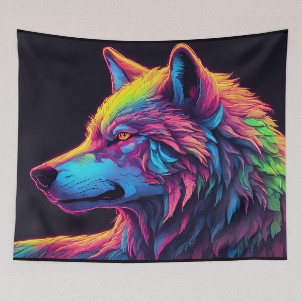 Item preview, Neon Rainbow Wolf designed and sold by anaraee.