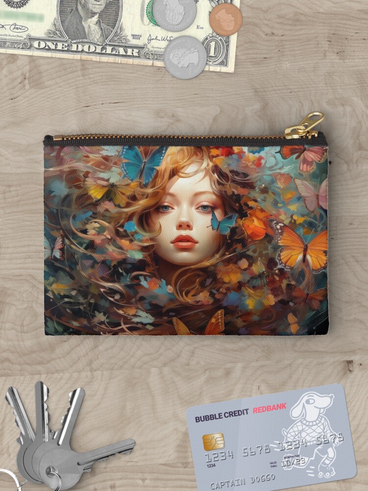 Thumbnail 3 of 4, Zipper Pouch, butterfly girl designed and sold by shinypeace.