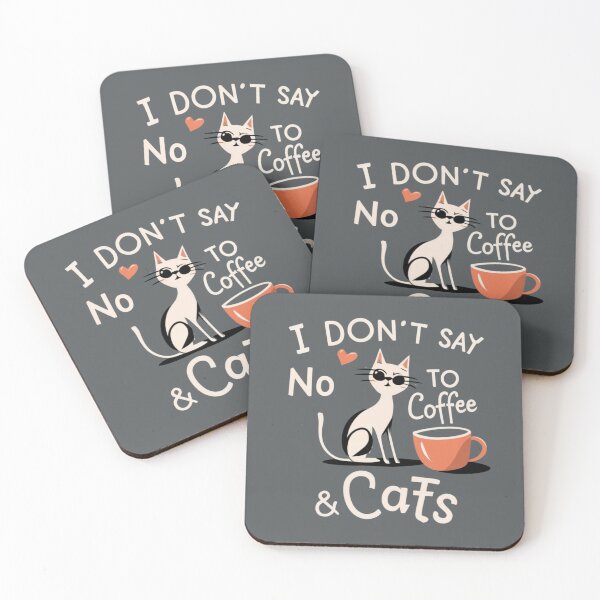 Item preview, I don't say no to coffee and cats #4 designed and sold by BlueGoldArt.