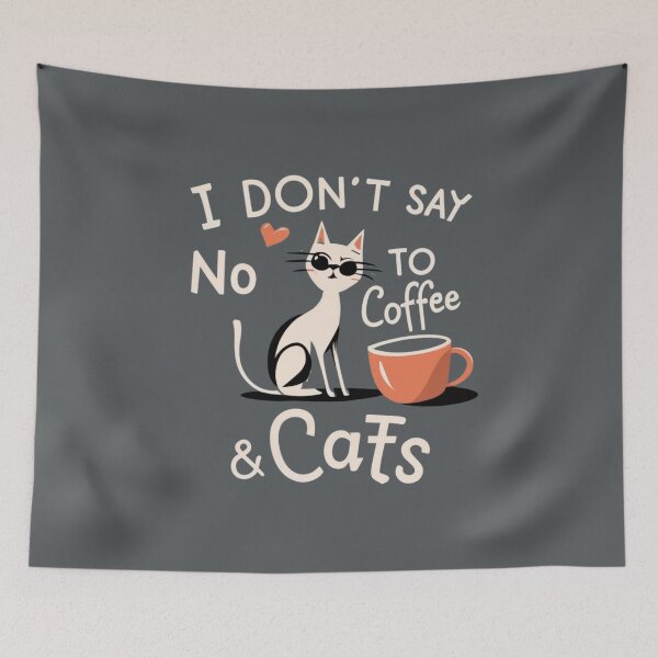 Item preview, I don't say no to coffee and cats #4 designed and sold by BlueGoldArt.