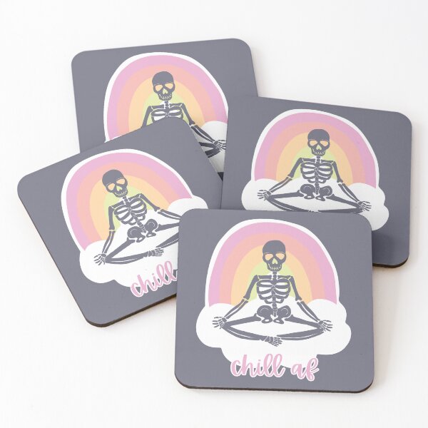 Item preview, Chill AF Rainbow Pastel Skeleton designed and sold by anaraee.
