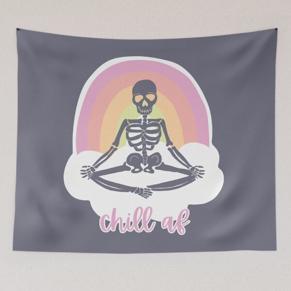 Item preview, Chill AF Rainbow Pastel Skeleton designed and sold by anaraee.