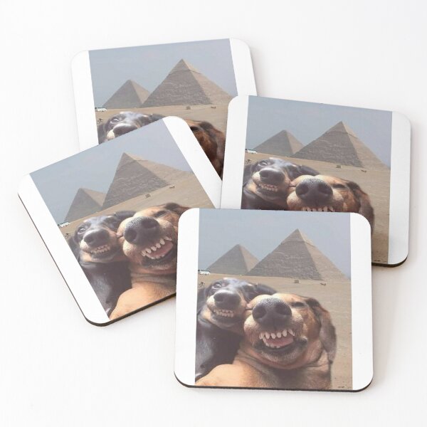 Item preview, couple doggy doing selfie in Egypt designed and sold by Felinefinesse.