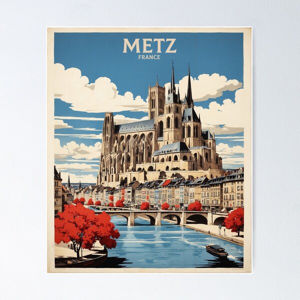 Item preview, Metz France Vintage Poster Tourism  designed and sold by TravelersGems.