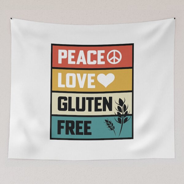 Item preview, Peace, Love and "Gluten-free" t shirt design designed and sold by MyGluteesFree77.