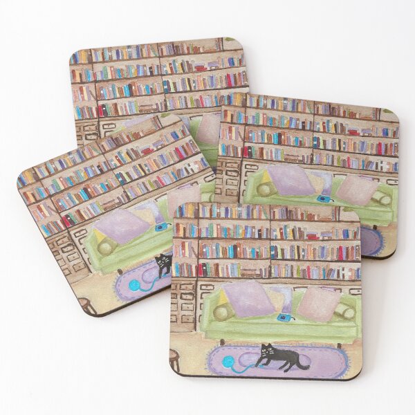 Item preview, Cat Library Books and Black cat designed and sold by RosaLL.