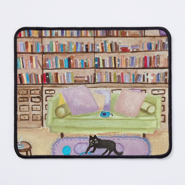 Item preview, Cat Library Books and Black cat designed and sold by RosaLL.