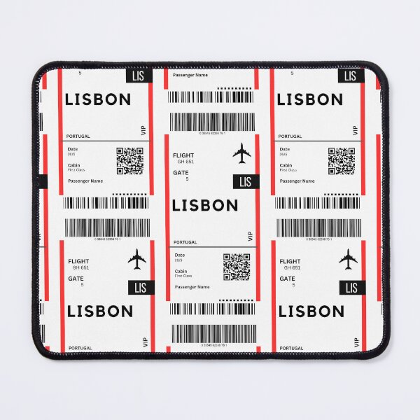 Item preview, Lisbon, Portugal Airplane Boarding Pass designed and sold by RoamInk.