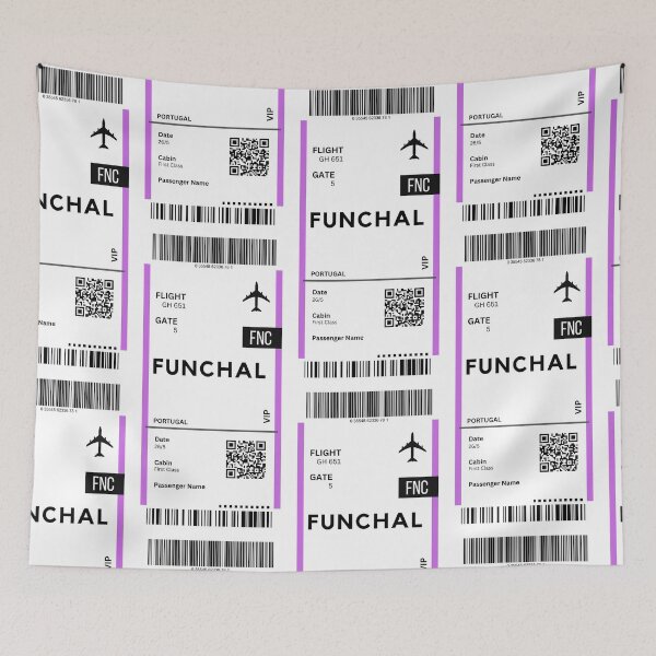 Item preview, Funchal, Portugal Airplane Boarding Pass designed and sold by RoamInk.
