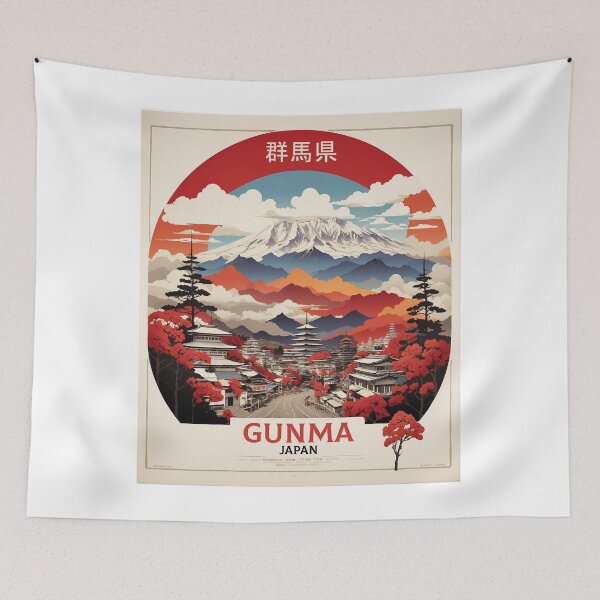 Item preview, Gunma Japan Vintage Poster Tourism designed and sold by TravelersGems.