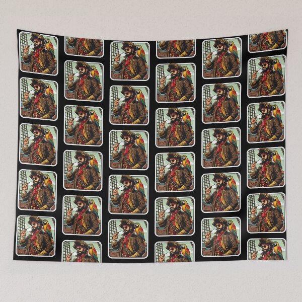 Item preview, Cool Pirate Captain With Parrot and Sunglasses designed and sold by KayaJD.