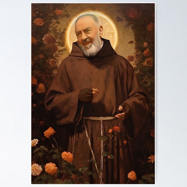 Item preview, Saint Padre Pio designed and sold by SanctifiedSouls.