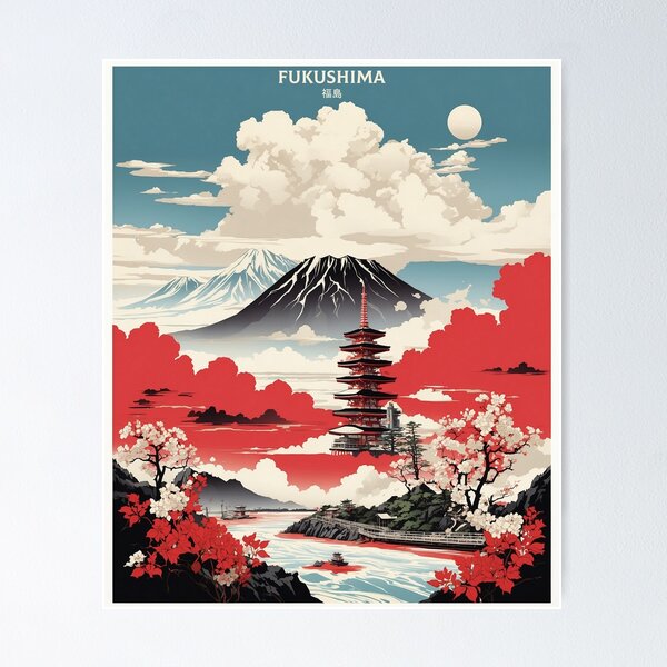 Item preview, Fukushima Japan Vintage Poster Tourism designed and sold by TravelersGems.