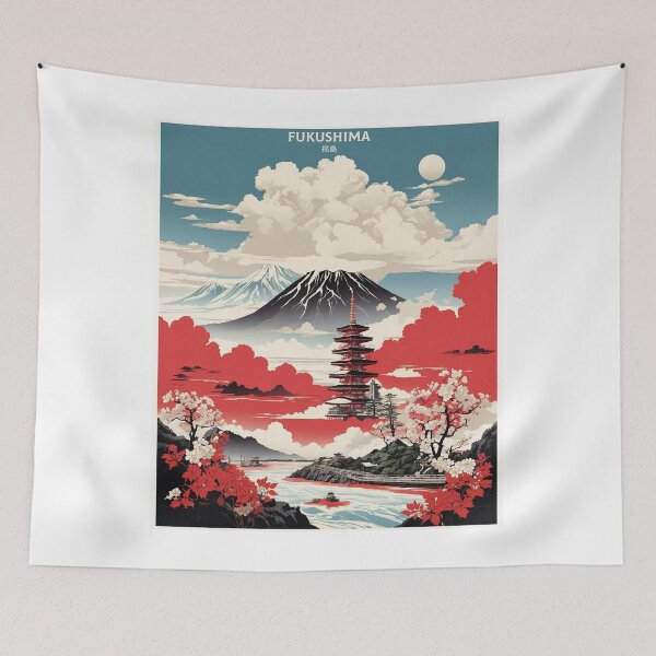 Item preview, Fukushima Japan Vintage Poster Tourism designed and sold by TravelersGems.