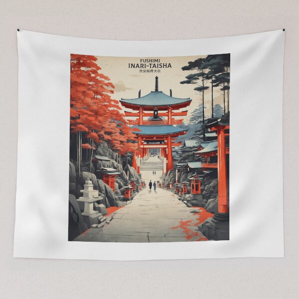 Item preview, Fushimi Inari Taisha Japan Vintage Poster Tourism designed and sold by TravelersGems.