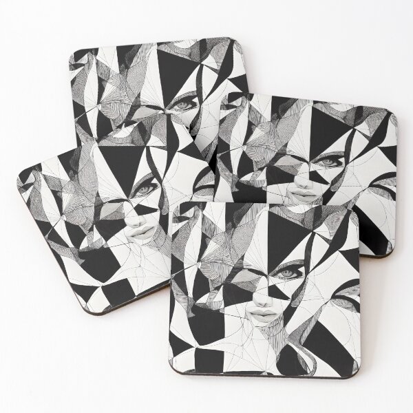 Item preview, Geometric Fashion Artwork  - Hand drawn Fashion Pattern - Greyscale - Black and White - Woman designed and sold by KertuCreates.
