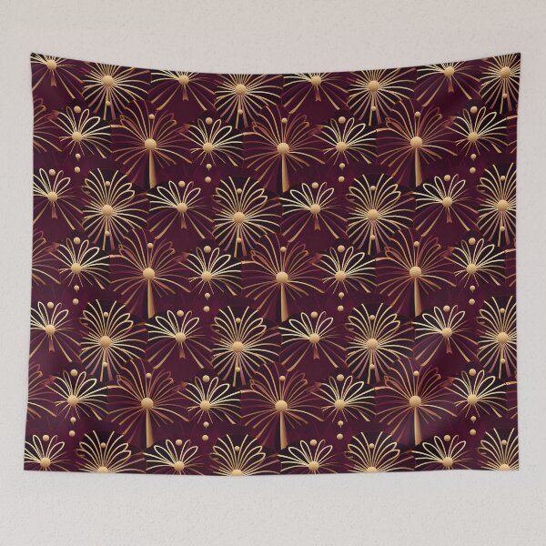 Item preview, Burgundy flowers fireworks-style designed and sold by Artdroid.