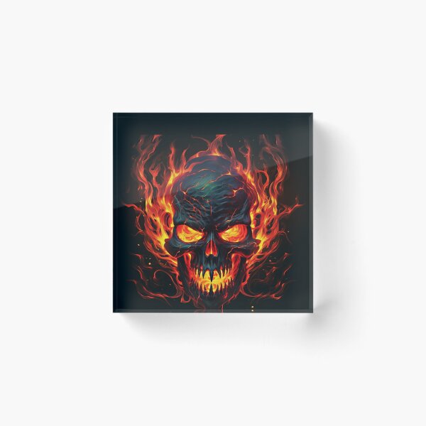 Item preview, Flaming skull head  designed and sold by LinkyLankStank.