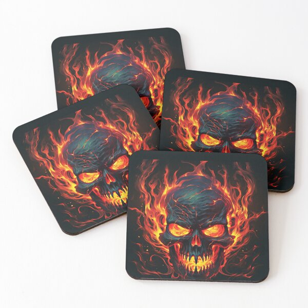 Item preview, Flaming skull head  designed and sold by LinkyLankStank.