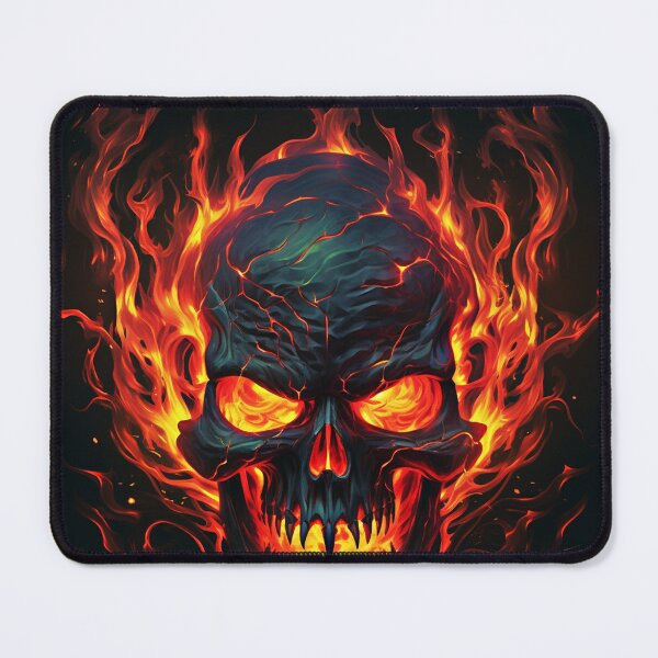 Item preview, Flaming skull head designed and sold by LinkyLankStank.