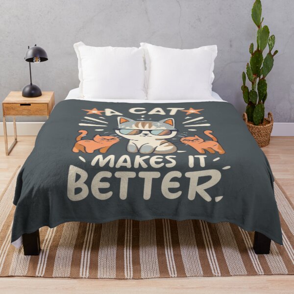 Item preview, A cat makes it better designed and sold by BlueGoldArt.
