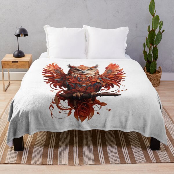 Item preview, Mystical red owl on the branch designed and sold by MarketMovers.