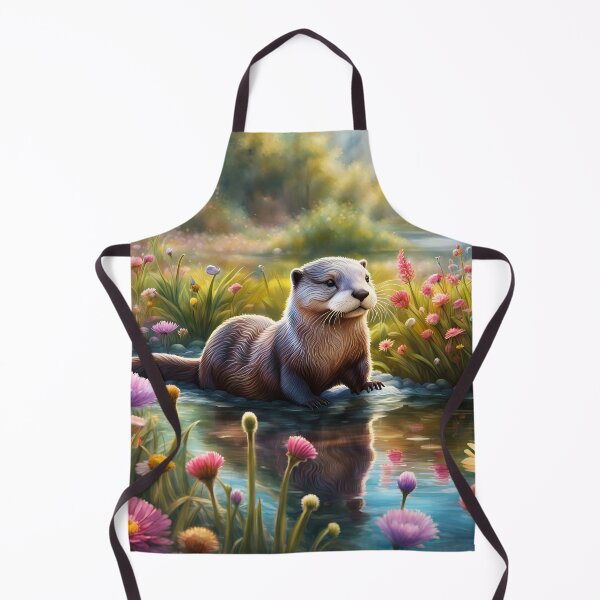 Item preview, An otter plays in a wildflower meadow stream! designed and sold by Zen-Hues.
