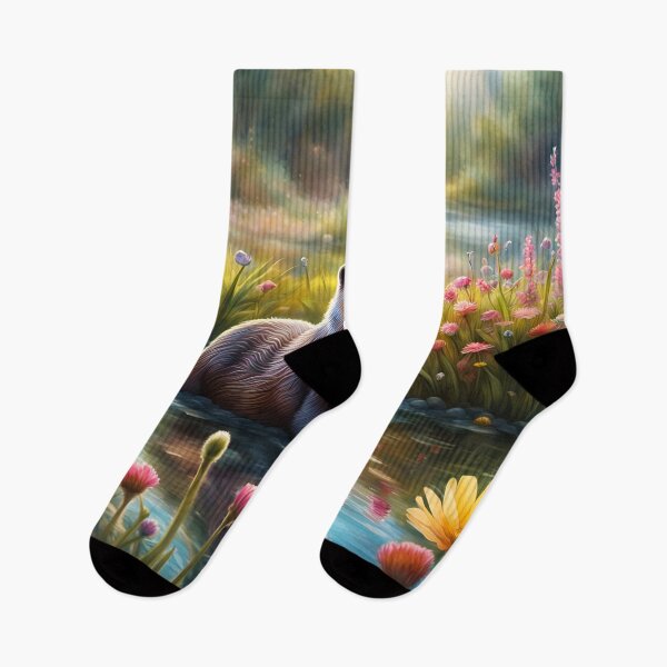 Item preview, An otter plays in a wildflower meadow stream! designed and sold by Zen-Hues.